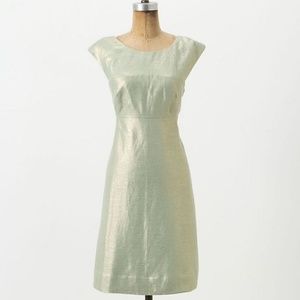 Anthro Maeve Shimmer Mentha Waist Cutout Dress 305